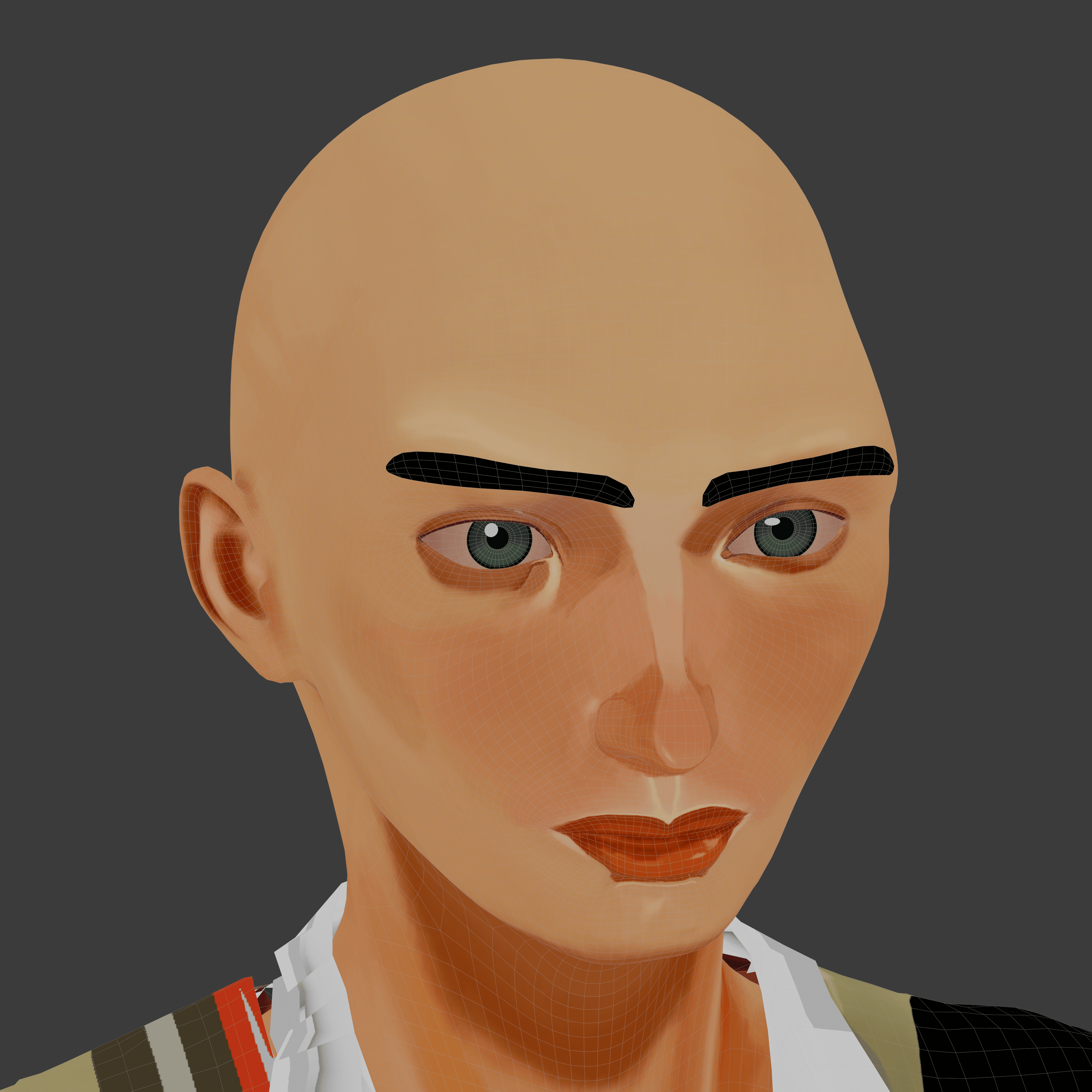 Face close up without hair